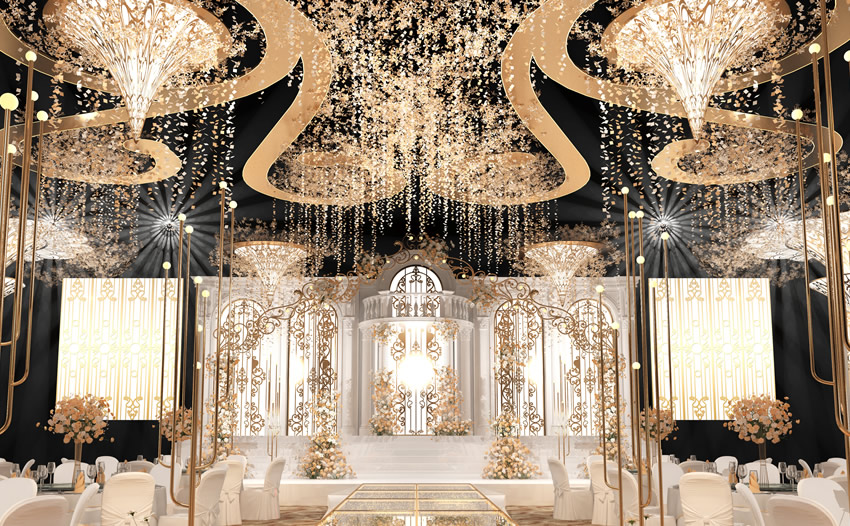 理县花木兰喜事汇金色大厅效果展示